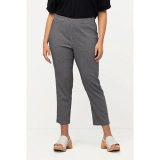 Ulla Popken  Pantaloni a 7/8 modello Sienna molto elasticizzati di bengalina con quadretto vichy 