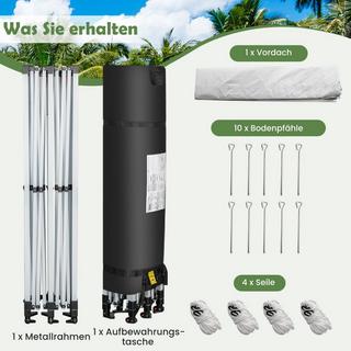 Northix 600 x 300 cm Großes Pop-Up-Überdachungszelt Sofortiger Sonnenschutz mit Rädern  