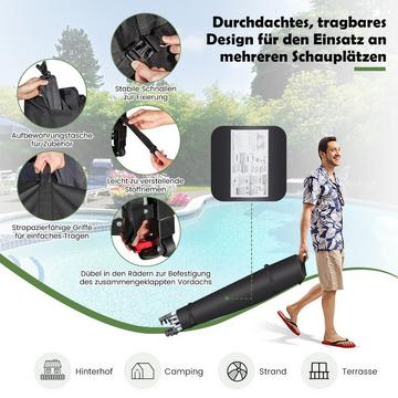 600 x 300 cm Großes Pop-Up-Überdachungszelt Sofortiger Sonnenschutz mit Rädern