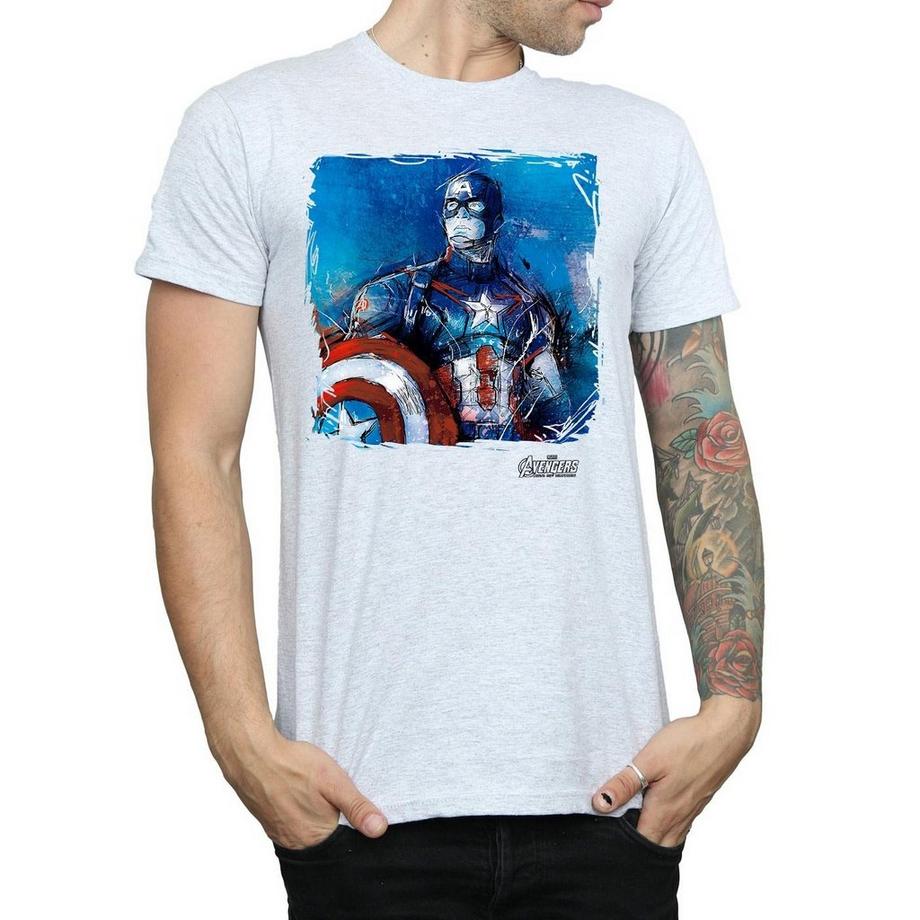 CAPTAIN AMERICA Sketch Logo T-Shirt  