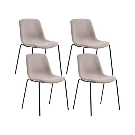 Beliani Lot de 4 chaises de salle à manger en Tissu Moderne TILLER  