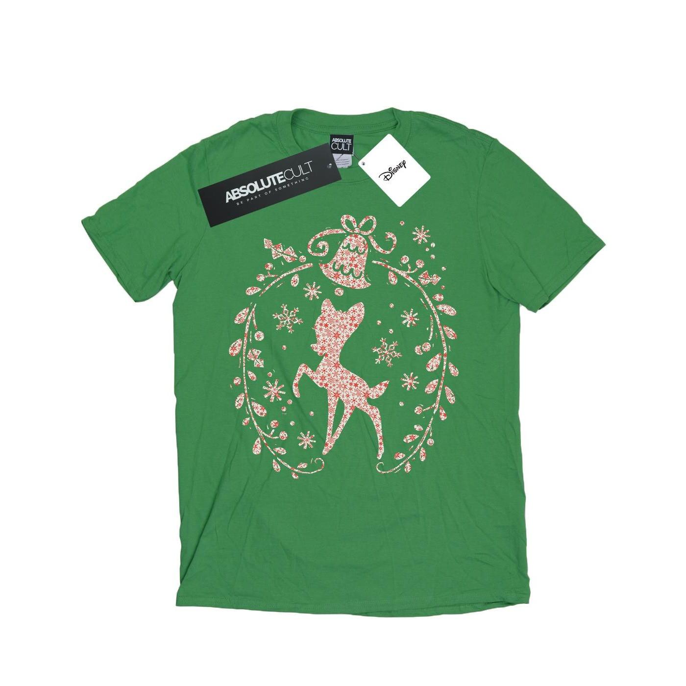 Image of Bambi Christmas Wreath Tshirt Damen Grün XL
