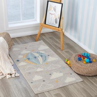 LIVABLISS MONTY Tapis Enfant Montgolfière Nuages  