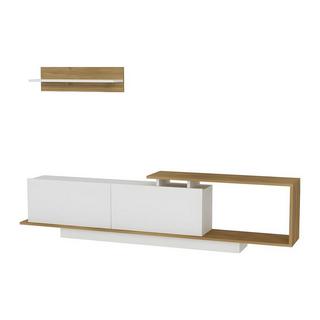 Vente-unique Set TV 2 ante Naturale e Bianco - RANEBI  