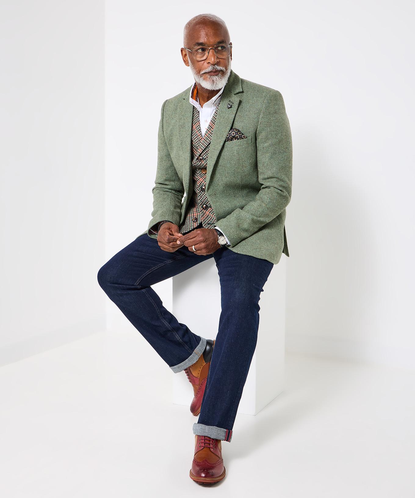 Joe Browns Fischgrät Blazer mit Kontrastfutter  