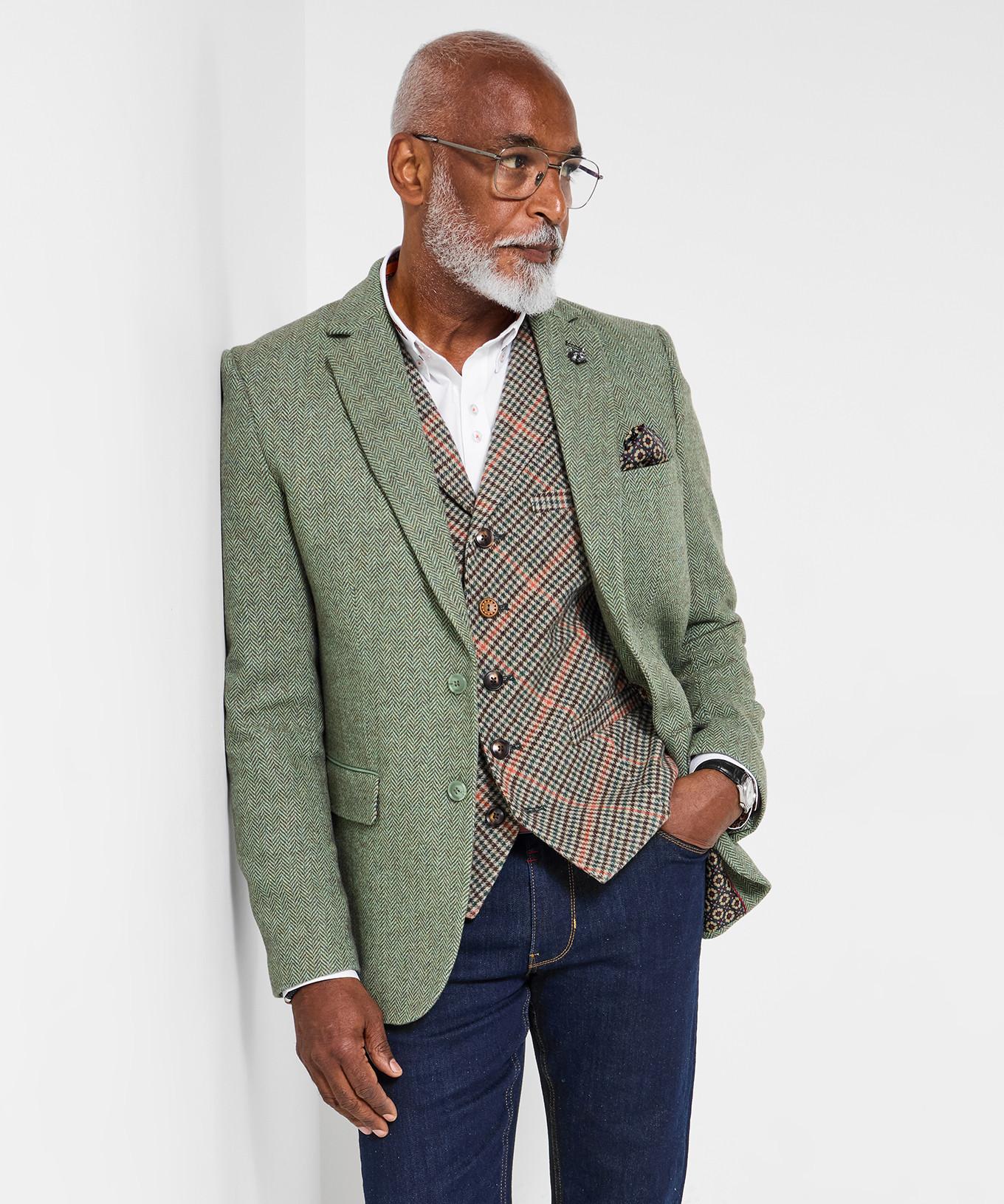 Joe Browns Fischgrät Blazer mit Kontrastfutter  