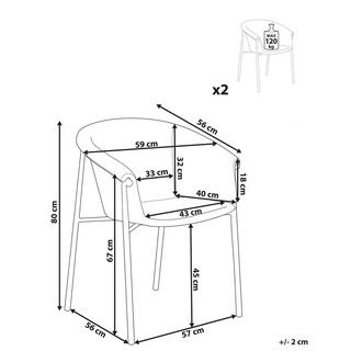 Beliani Set di 2 sedie en Bouclé Moderno AMES  