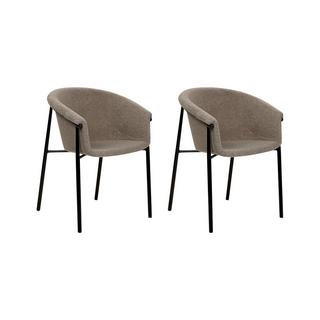 Beliani Lot de 2 chaises en Bouclé Moderne AMES  