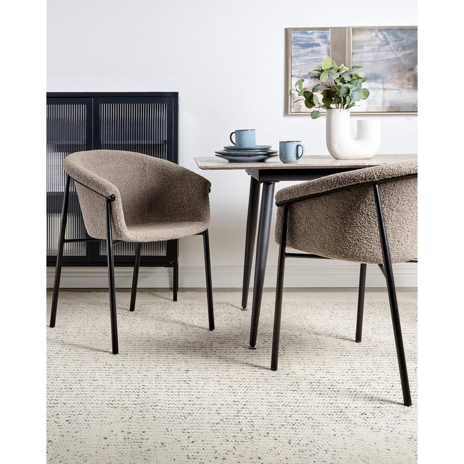 Beliani Set di 2 sedie da pranzo en Bouclé Retrò AMES  