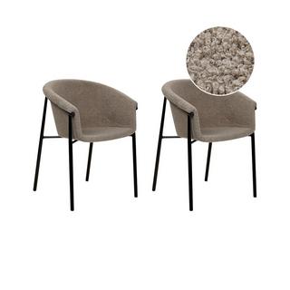 Beliani Lot de 2 chaises en Bouclé Moderne AMES  