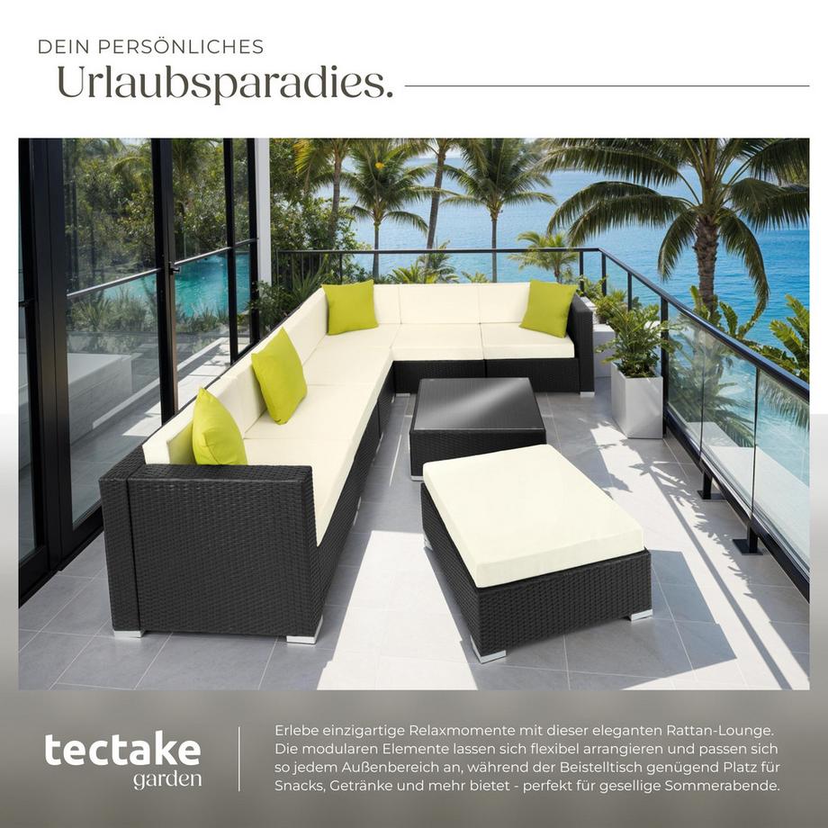 Tectake Salottino lounge in rattan  Marbella  con telaio in alluminio  