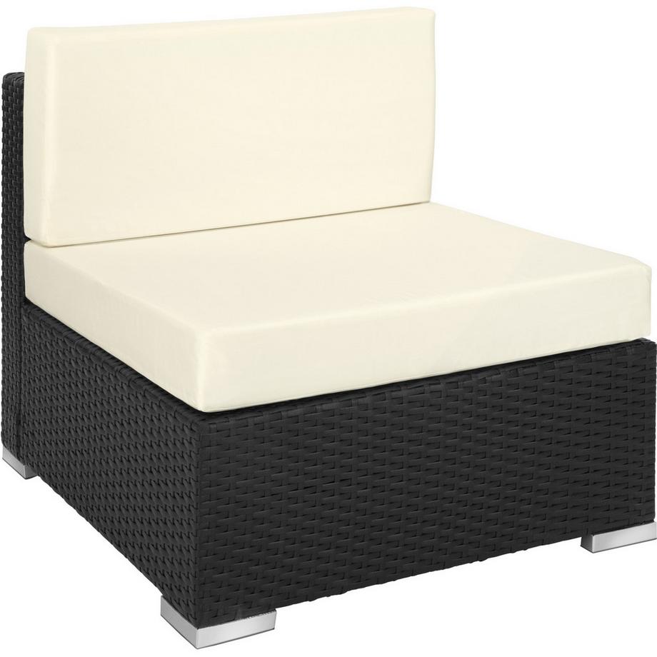 Tectake Aluminium Rattan Lounge Marbella wetterfest und UV-beständig Dicke der Polster 10 cm  