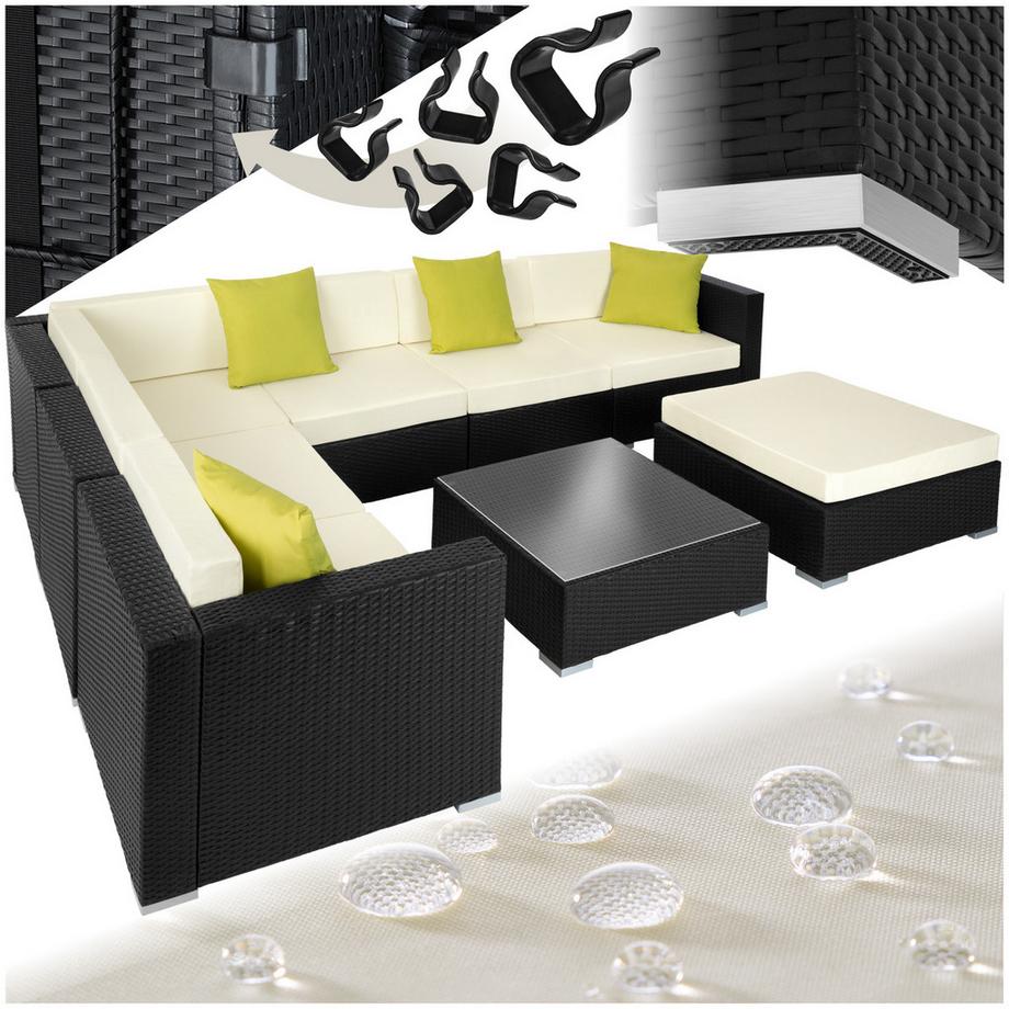 Tectake Salottino lounge in rattan  Marbella  con telaio in alluminio  