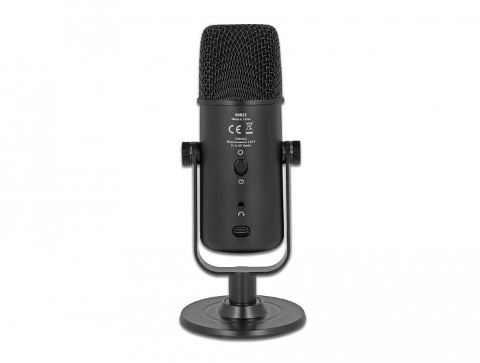 DeLock  DeLOCK Microphone universel USB Dual Capsule avec jack d’écouteurs stéréos 3,5 mm et contrôle de volume + fonction rapide de sourdine 