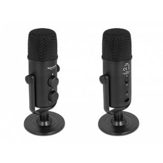 DeLock  DeLOCK Microphone universel USB Dual Capsule avec jack d’écouteurs stéréos 3,5 mm et contrôle de volume + fonction rapide de sourdine 