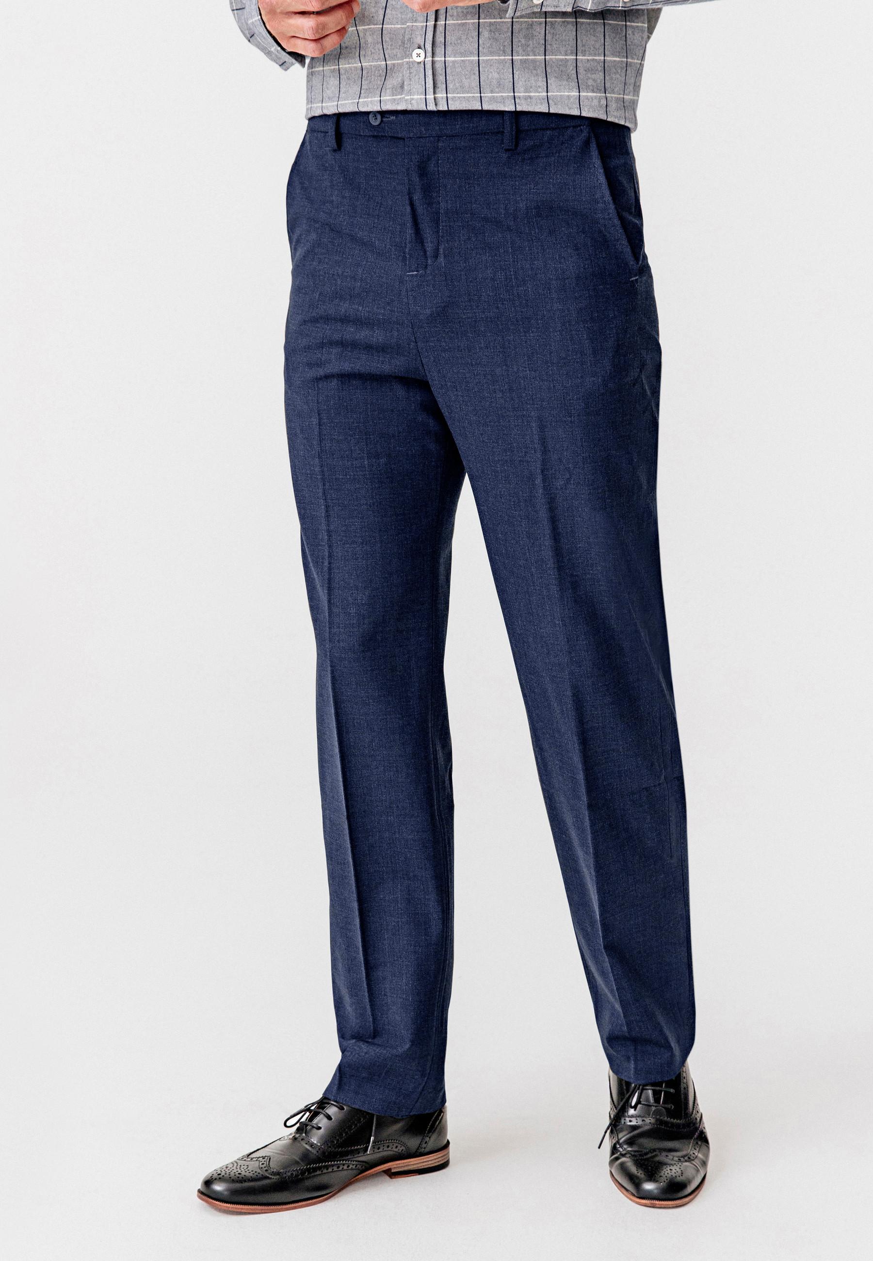 Image of Hose Mit Selbstregulierbarem Bund Aus Dehnbarem Wollmix. Unisex Blau 40