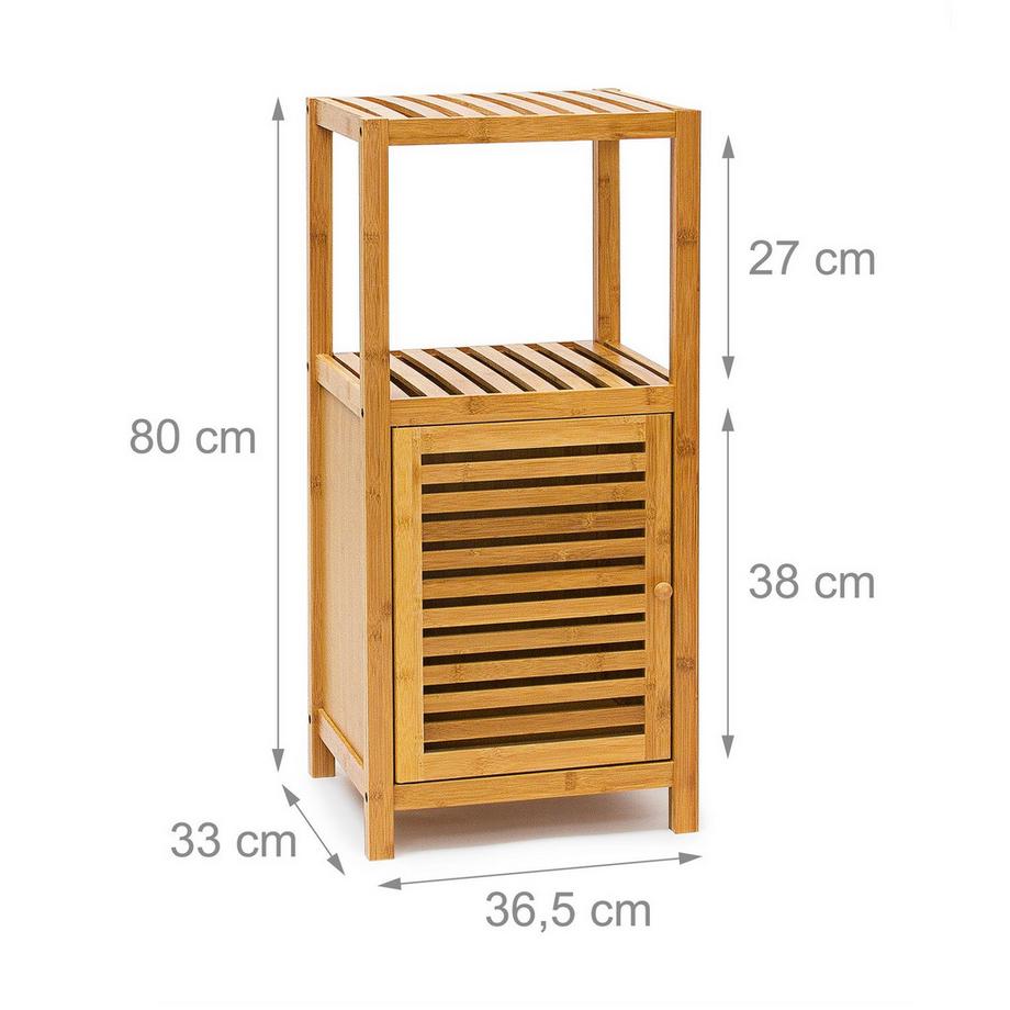 B2X Mensola da bagno in bambù con anta  
