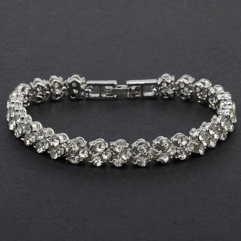 eStore  Klassisches Armband mit Strass - Silber 