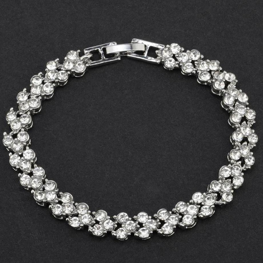 eStore  Klassisches Armband mit Strass - Silber 