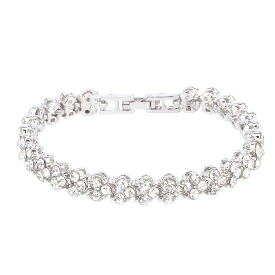 eStore  Klassisches Armband mit Strass - Silber 