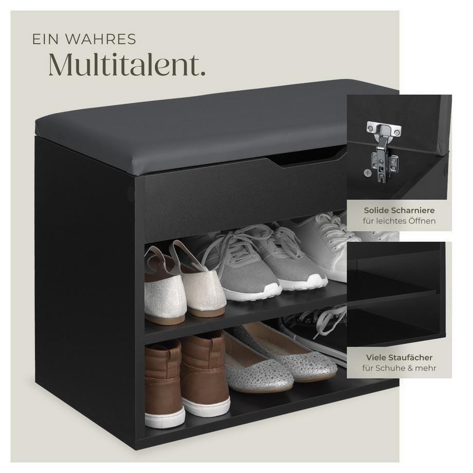 Tectake Schuhbank Jasmina mit Sitzpolster  