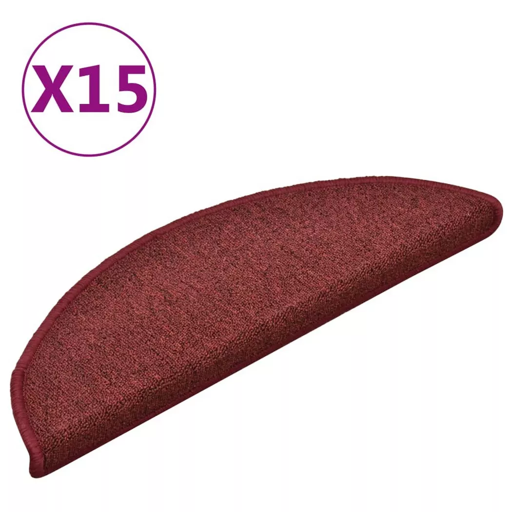 Tapis de marches d escalier 15 pcs Rouge 56x17x3 cm