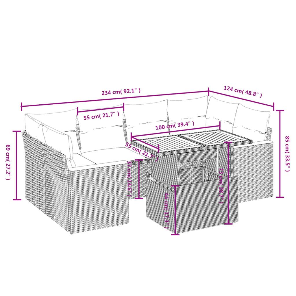 VidaXL Ensemble de canapés de jardin rotin synthétique  