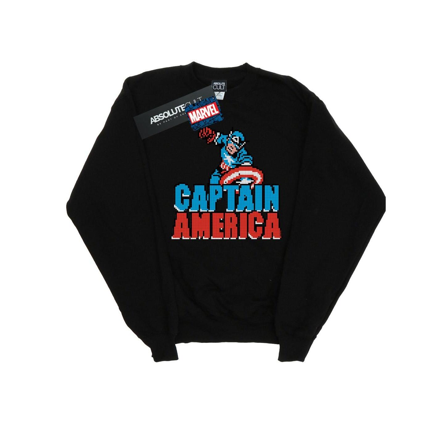 Image of Captain America Pixelated Sweatshirt Damen Schwarz M