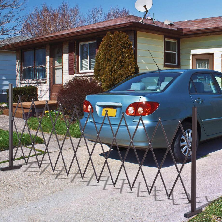 Northio  Scherengitter Absperrgitter Ausziehbar 35-300 Cm, Ideal Für Garten, Aluminium, Braun, H103,5 Cm 