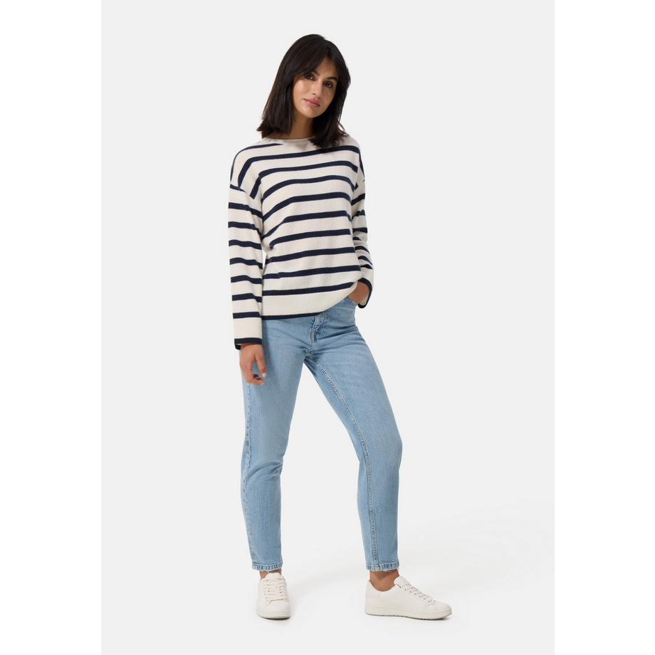 CASH-MERE.CH Pullover in cashmere girocollo a righe  