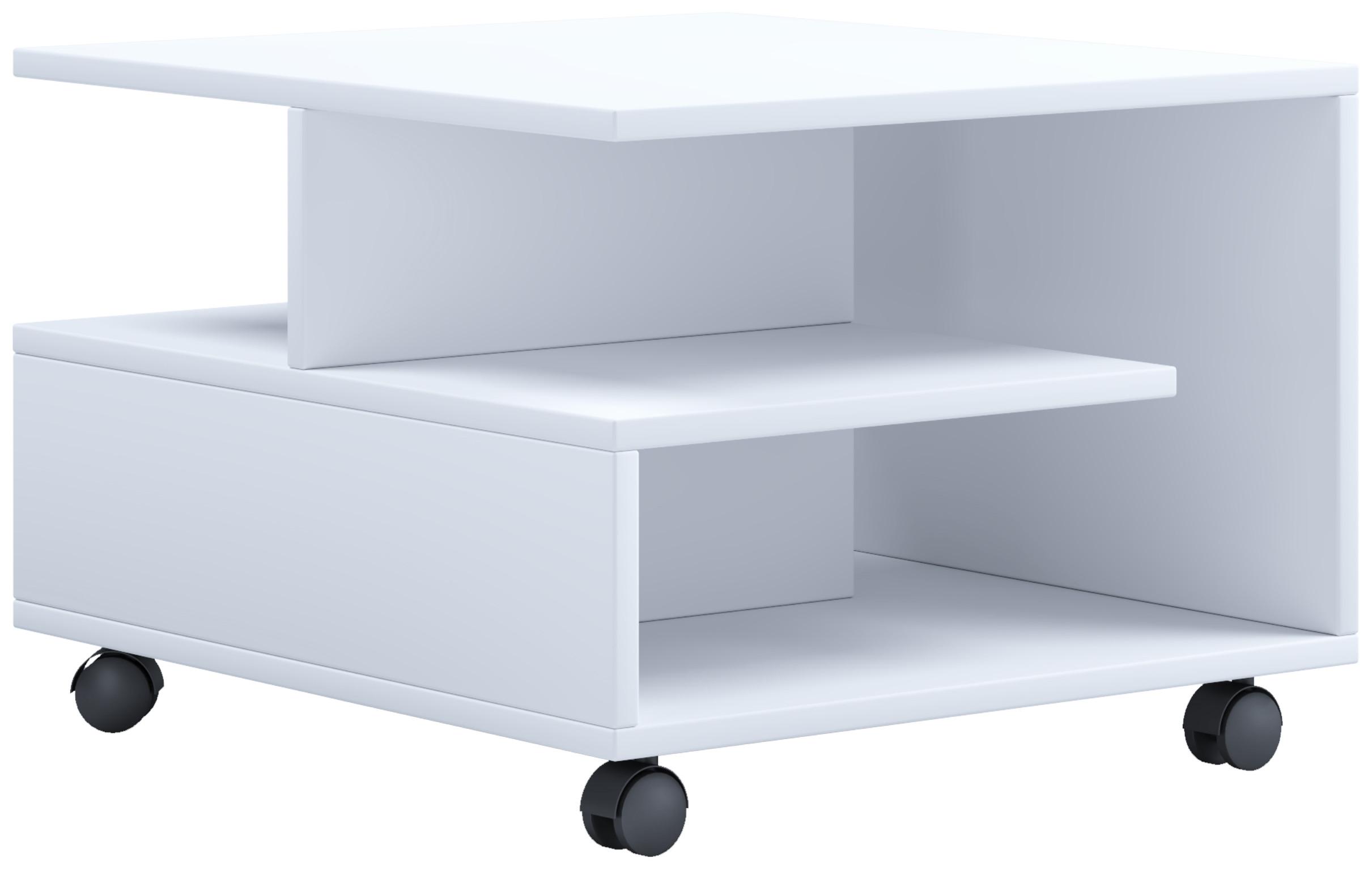 VCM Holz Couchtisch Sofatisch Wohnzimmertisch Rollen rollbar Kaffeetisch Stango S  