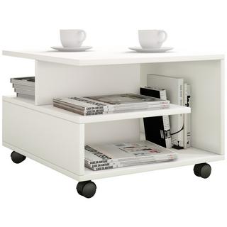 VCM Holz Couchtisch Sofatisch Wohnzimmertisch Rollen rollbar Kaffeetisch Stango S  