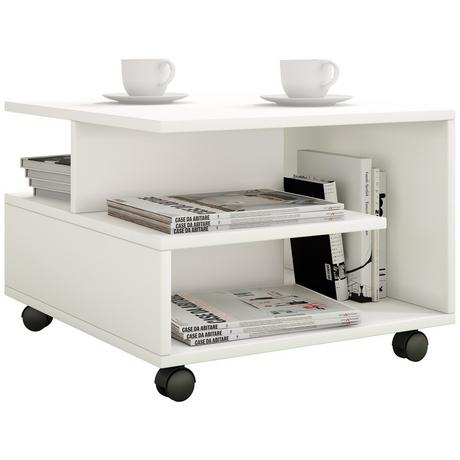 VCM Holz Couchtisch Sofatisch Wohnzimmertisch Rollen rollbar Kaffeetisch Stango S  