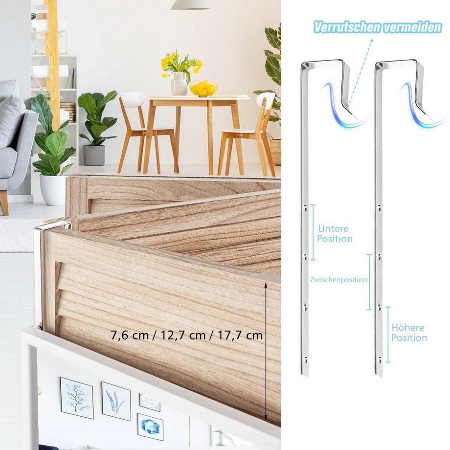 Northix Spiegel in voller Länge Wandspiegel Türspiegel Ganzkörperspiegel Hängespiegel 36,5 x 1,5 x 107 cm Weiß  