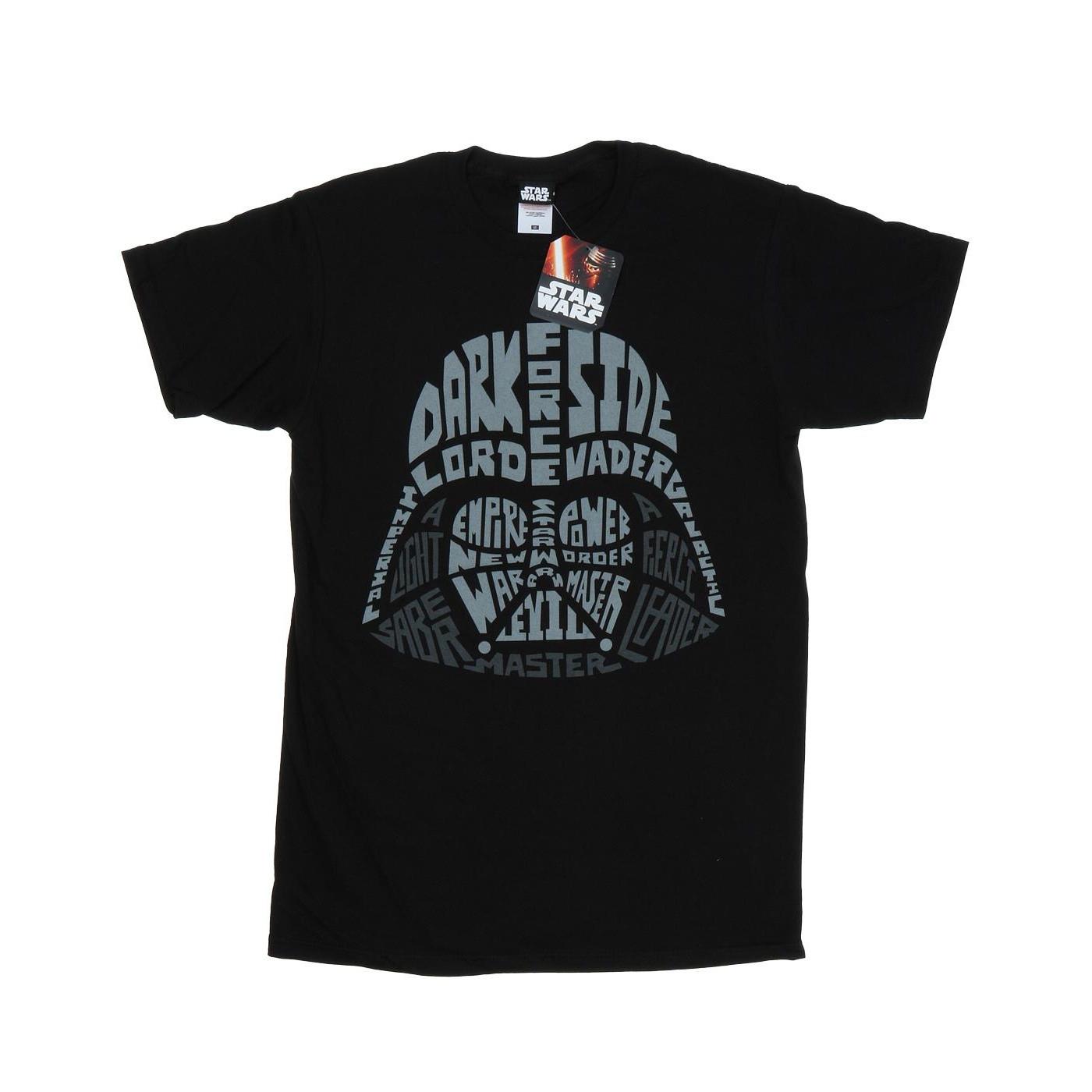 Image of Darth Vader Text Head Tshirt Herren Schwarz S