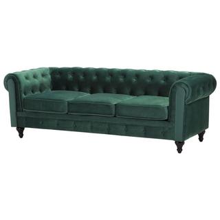 Beliani Wohnzimmer Set aus Samtstoff Glamourös CHESTERFIELD  