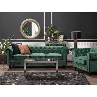 Beliani Wohnzimmer Set aus Samtstoff Glamourös CHESTERFIELD  