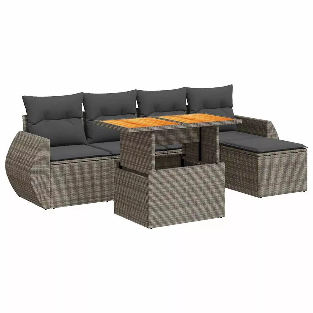 VidaXL - Garten sofagarnitur poly-rattan, One Size, Grau