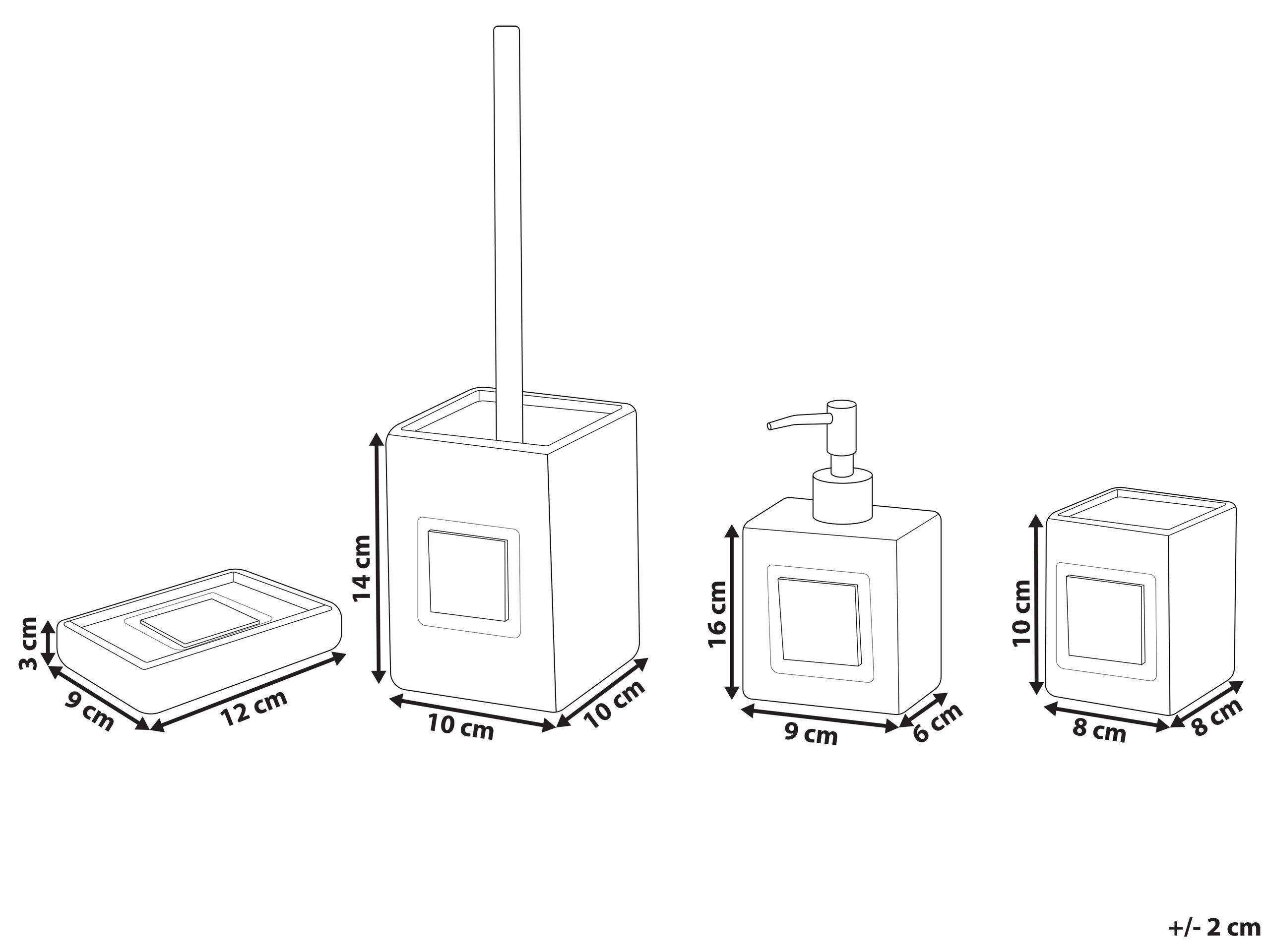 Beliani Badaccessoires Set 4-teilig aus Dolomit Klassisch KOUROU  