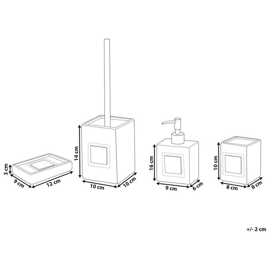 Beliani Badaccessoires Set 4-teilig aus Dolomit Klassisch KOUROU  