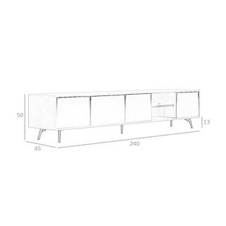 ANGEL CERDA Mobile TV in vetro nero specchiato, noce e acciaio nero  