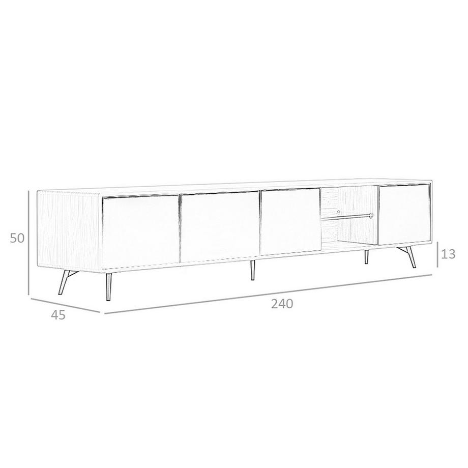 ANGEL CERDA TV-Möbel mit Spiegeleffekt ausem Glas, Nussbaum undem Stahl  