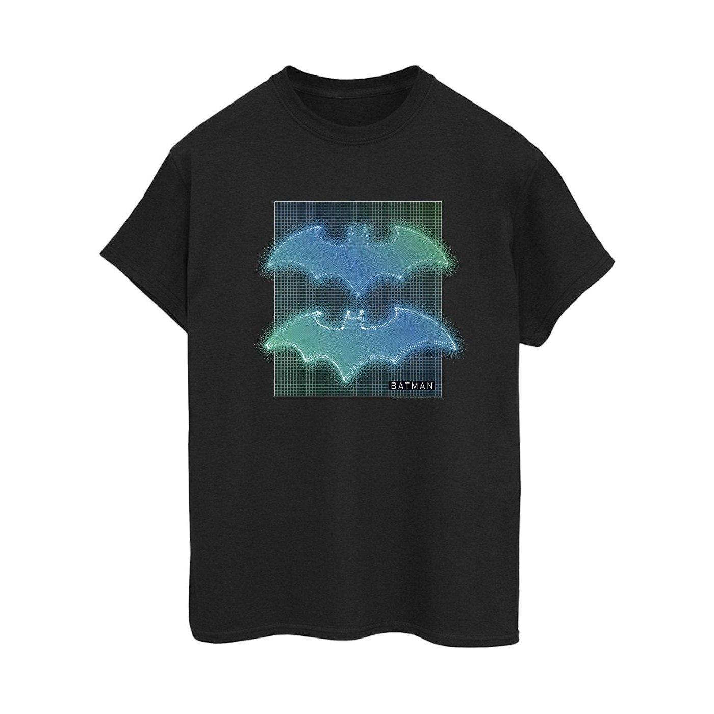 Image of Batman Grid Gradient Tshirt Damen Schwarz XXL