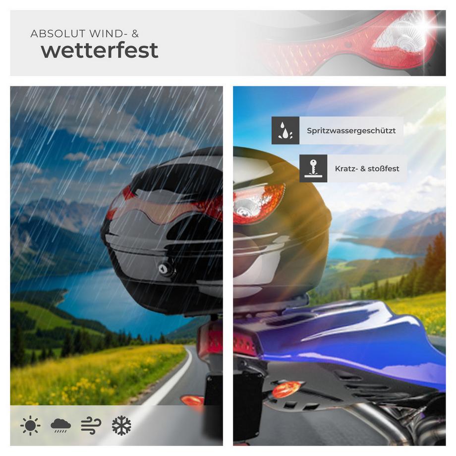 Tectake  Motorradkoffer Sergej Volumen 22 l robust und spritzwassergeschützt 