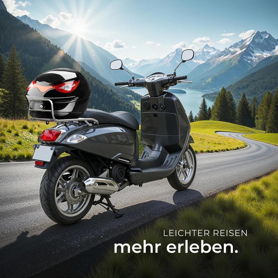 Tectake  Motorradkoffer Sergej Volumen 22 l robust und spritzwassergeschützt 
