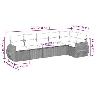 VidaXL Ensemble de canapés de jardin rotin synthétique  