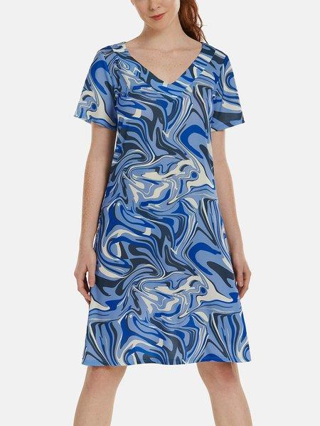 Image of Sommerkleid Mit Kurzen Ärmeln Palma Damen Blau L