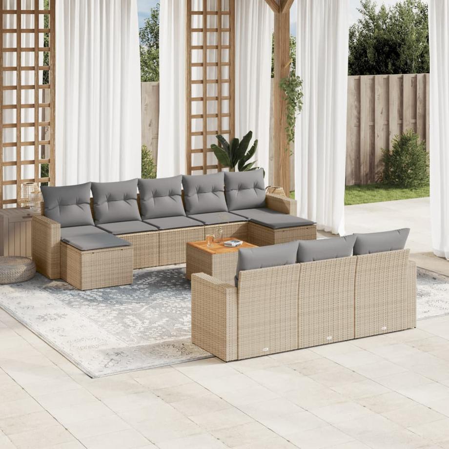 VidaXL Ensemble de canapés de jardin rotin synthétique  