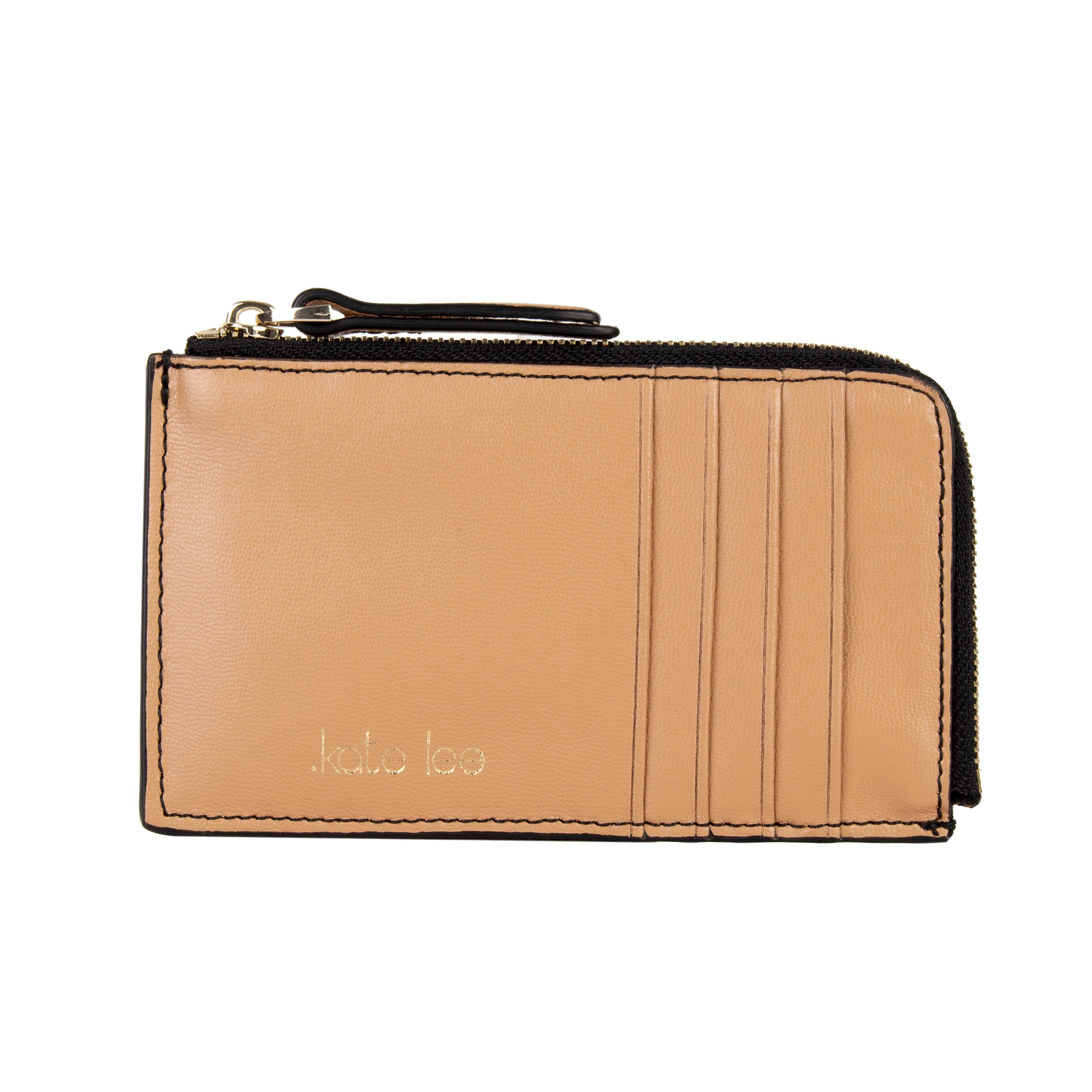 Image of Kartenetui Mit Geldbörse Mit Reißverschluss Aus Leder Aloisa Camel Damen Camel ONE SIZE