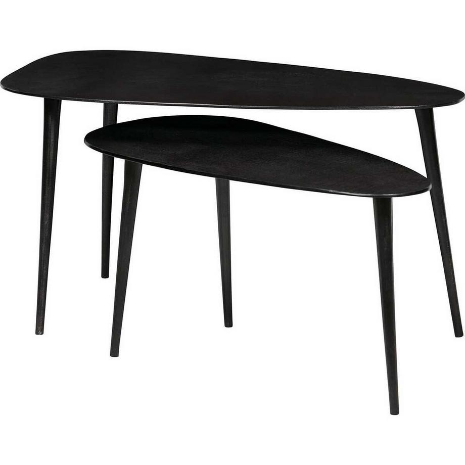 mutoni Tavolino Triangle in metallo nichel nero (set di 2)  